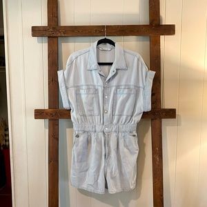 ZARA Denim Shorts Romper- LARGE